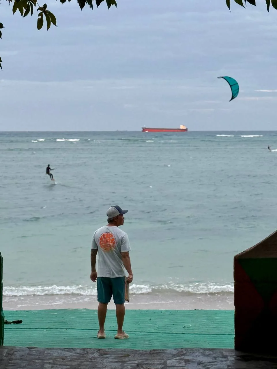Kitesurfing off the beach at My Hoa Lagoon
