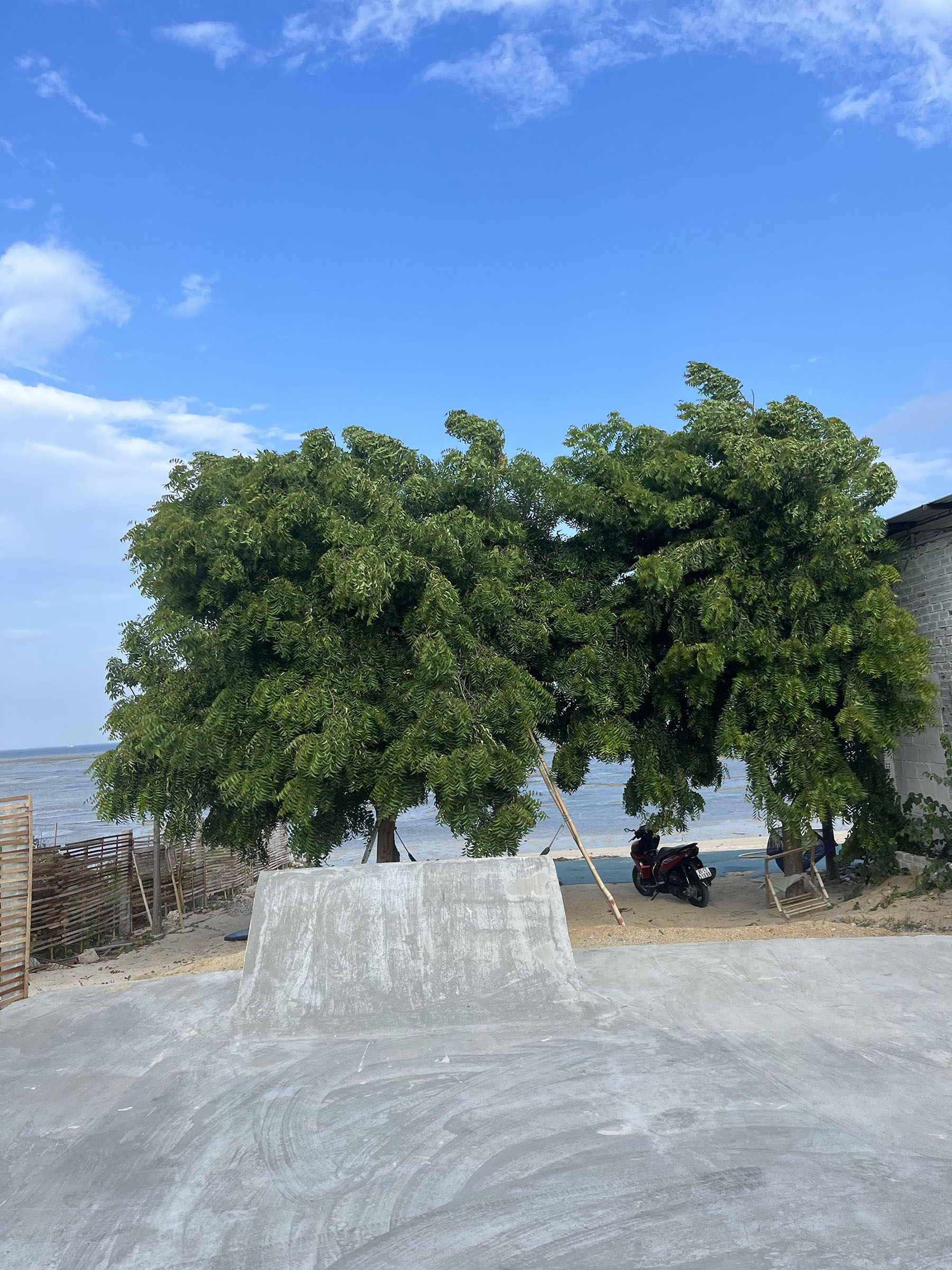 The third Wave Ramp in front of the sea at Vietnam Surf Camp